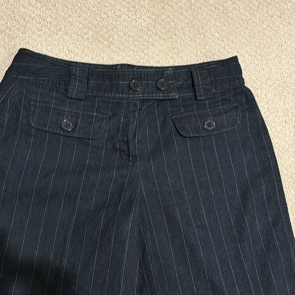 Larry Levine Petites dark blue white pinstripe size 6p cropped ankle women’s - Picture 2 of 5